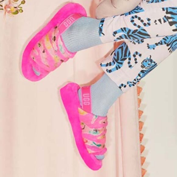 NWOT UGG "Tiger Flower" Slingback Slides Shoes Slippers Sandals 6 - Picture 2 of 8